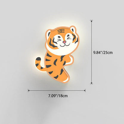 Cartoon Tiger Acrylic Design Iron LED Wall Sconce Lamp