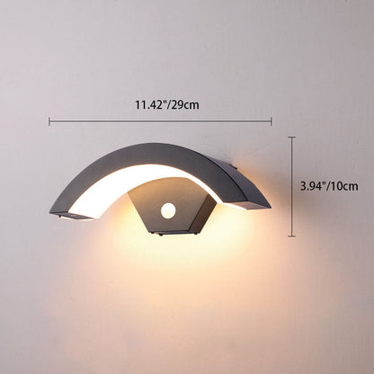 Waterproof Sensor Aluminum Moon Shape LED Wall Sconce Lamp