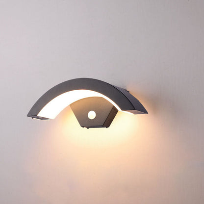 Waterproof Sensor Aluminum Moon Shape LED Wall Sconce Lamp