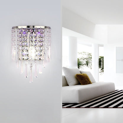 Half Beads Stainless Steel Crystal 1-Light Wall Sconce Lamp