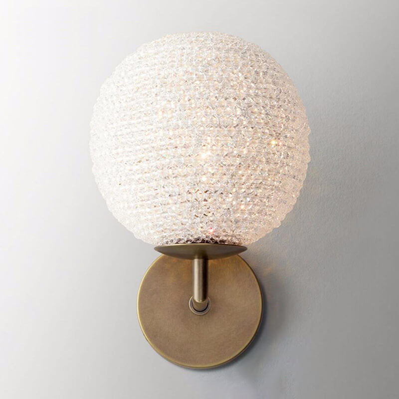 Light Luxury Crystal Sphere 1-Light Wall Sconce Lamp