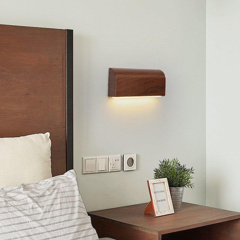 Japanese Aluminum Rectangular Shade LED Wall Sconce Lamp