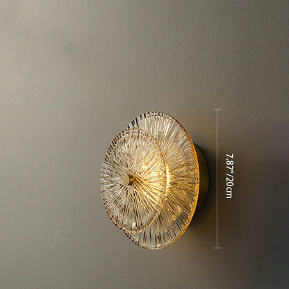 Modern Minimalist Round Glass Copper LED Wall Sconce Lamp