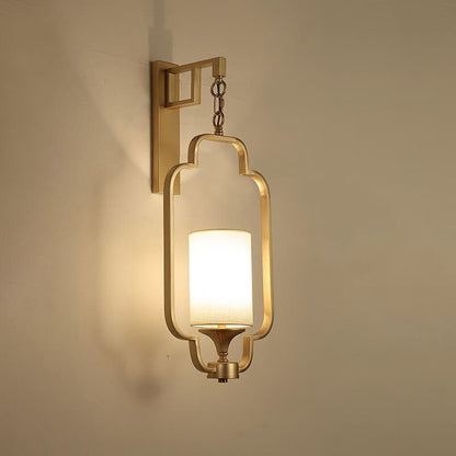 Classical Iron Frame Square Round 1-Light Wall Sconce Lamp