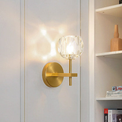 Spherical Strut Iron Crystal 1-Light Wall Sconce Lamp