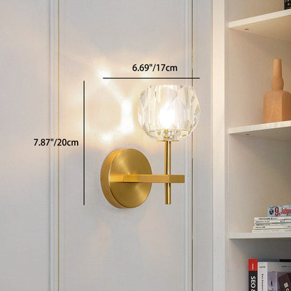 Spherical Strut Iron Crystal 1-Light Wall Sconce Lamp