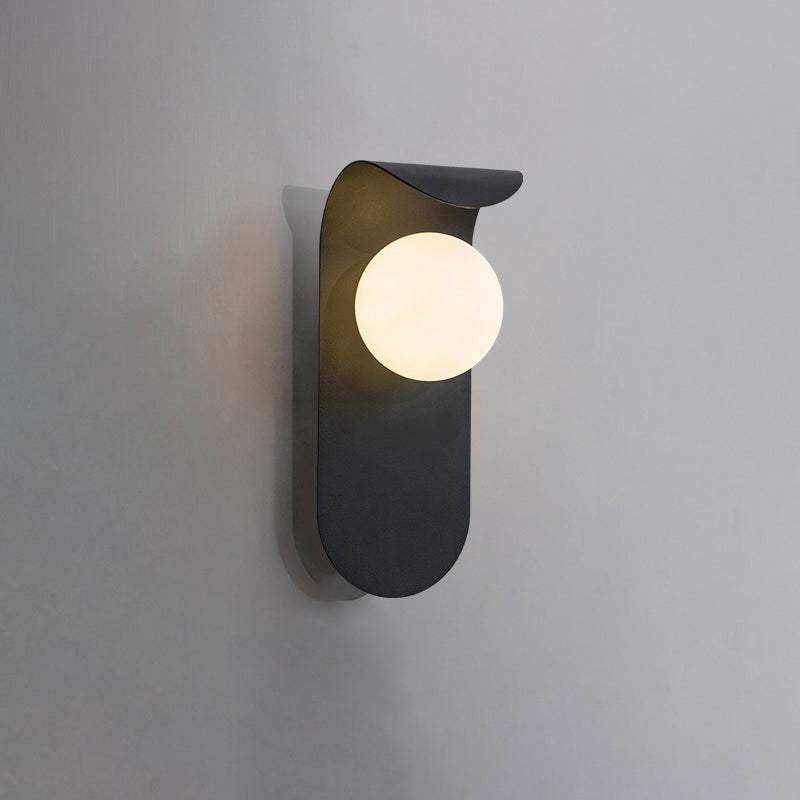 Nordic Curved Oval Orb Hardware 1-Light Wall Sconce Lamp