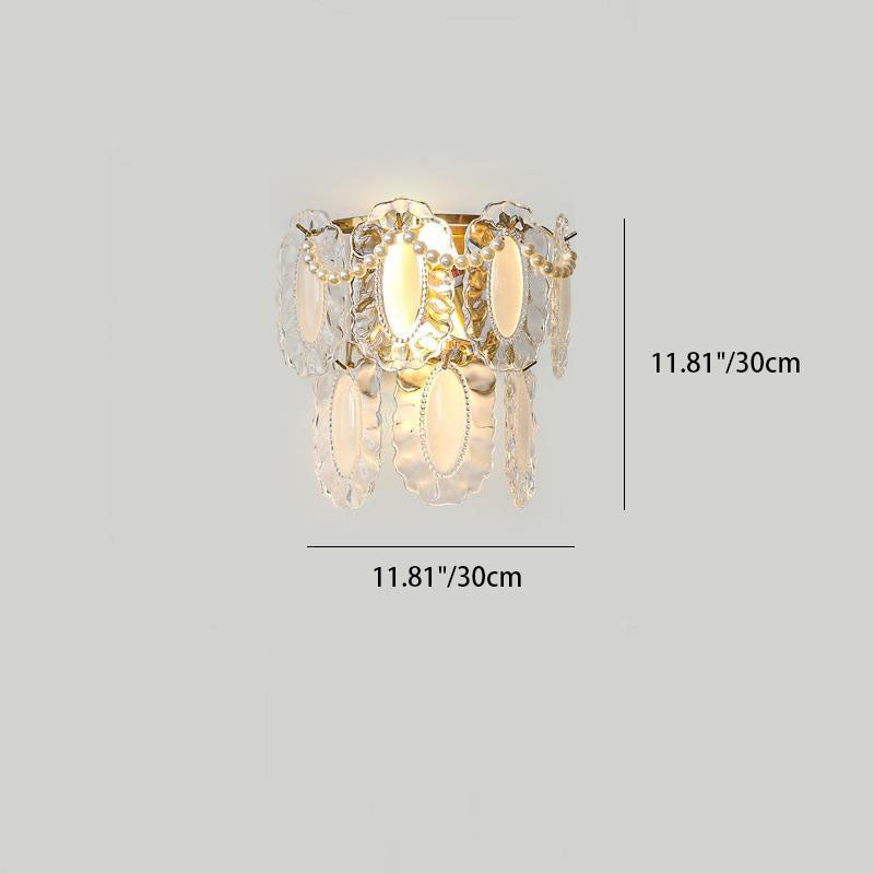 Shabby Decor Petal Crystal Shade 1-Light Wall Sconce Lamp