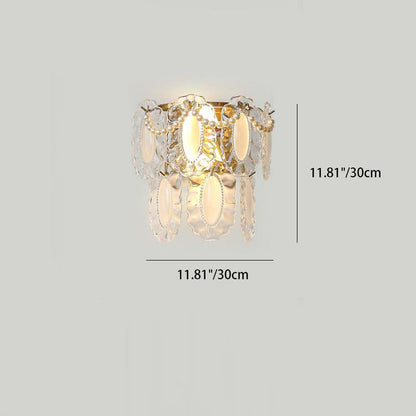 Shabby Decor Petal Crystal Shade 1-Light Wall Sconce Lamp