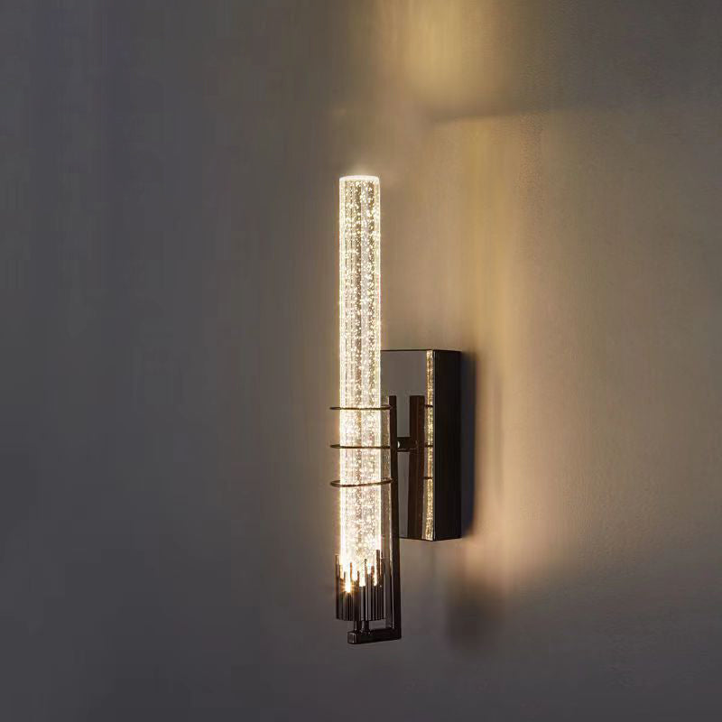 Luxury Cylinder Iron Crystal LED Wall Sconce Lamp