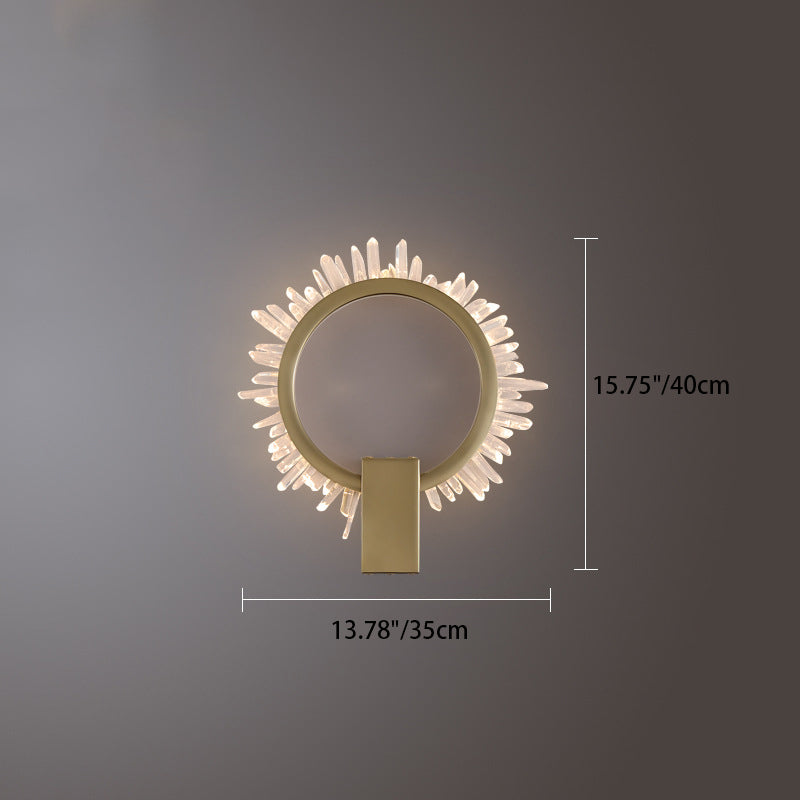 Stainless Crystal Sunflower Design LED Wall Sconce Lamp