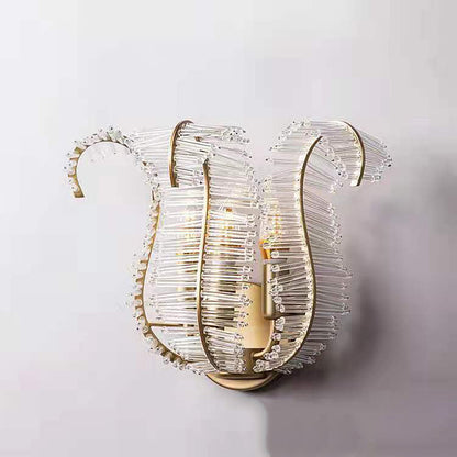 Creative Leaf Iron Glass 1/2 Light Wall Sconce Lamp