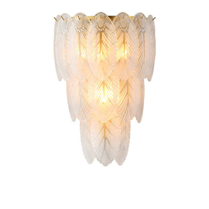 Light Feather Iron Glass 2/3-Light Wall Sconce Lamp