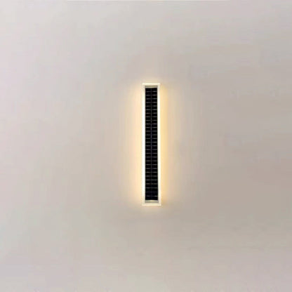 Minimalist Outdoor Solar Rectangular Strip Waterproof Patio LED Wall Sconce Lamp