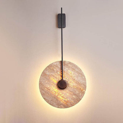 Scandinavian Iron Yellow Travertine LED Wall Sconce Lamp