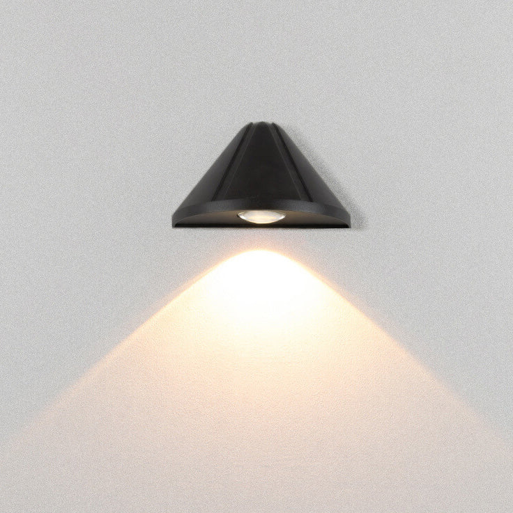 Triangle Aluminum Lens Frosted LED Outdoor Wall Sconce Lamp
