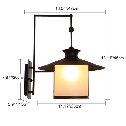 Waterproof Glass Conic Cylinder 1-Light Wall Sconce Lamp