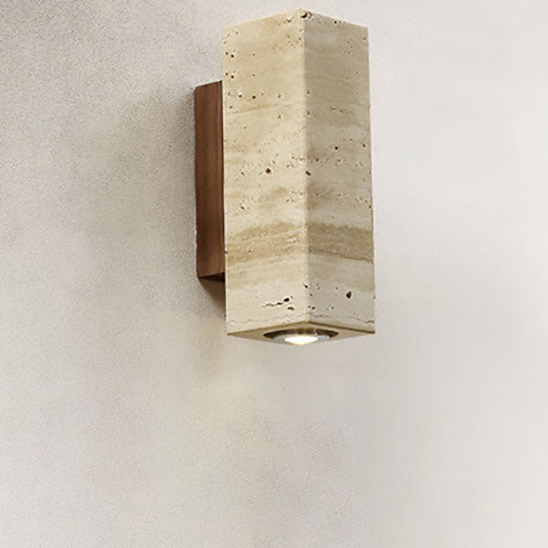 Japanese Rubber Wood 1-Light Spotlight Wall Sconce Lamp