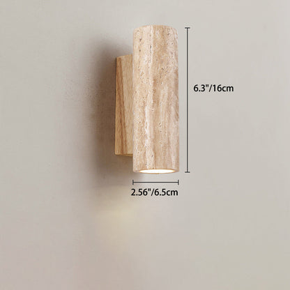 Japanese Wood Cubic Cylinder 1-Light Wall Sconce Lamp