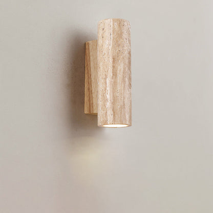 Japanese Wood Cubic Cylinder 1-Light Wall Sconce Lamp