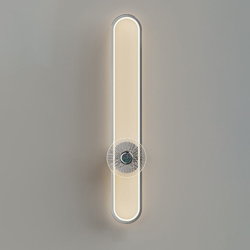 Minimalist Long Oval Hardware Aluminum LED Wall Sconce Lamp