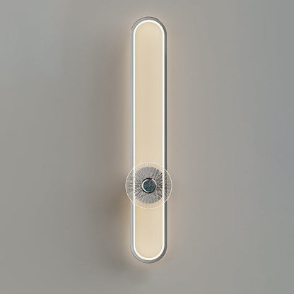 Minimalist Long Oval Hardware Aluminum LED Wall Sconce Lamp
