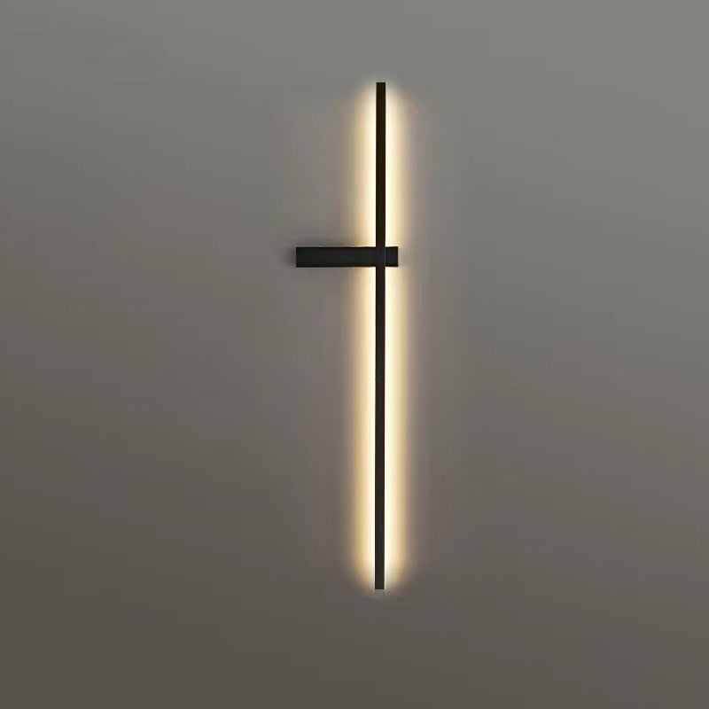 Straight Line Silicone Copper LED Wall Sconce Lamp