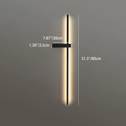 Straight Line Silicone Copper LED Wall Sconce Lamp