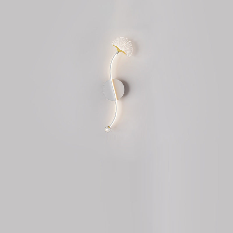 Iron Aluminum Acrylic Line Ginkgo Leaf LED Wall Sconce Lamp