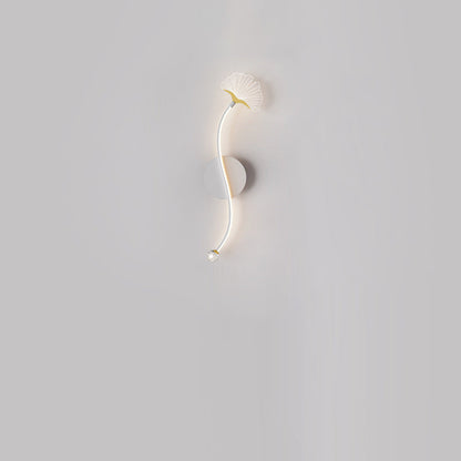 Iron Aluminum Acrylic Line Ginkgo Leaf LED Wall Sconce Lamp
