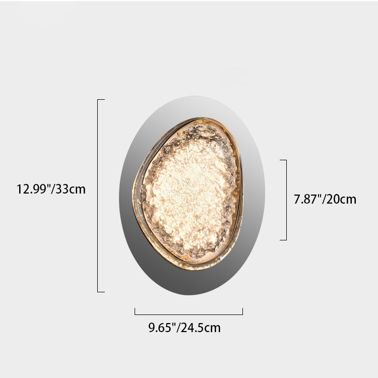Irregular Oval Hardware Acrylic LED Wall Sconce Lamp