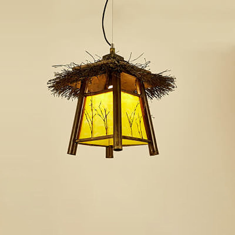 Vintage Twine Rattan Weaving 1-Light Wall Sconce Lamp