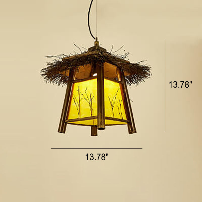 Vintage Twine Rattan Weaving 1-Light Wall Sconce Lamp