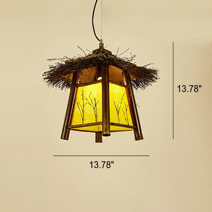 Vintage Twine Rattan Weaving 1-Light Wall Sconce Lamp