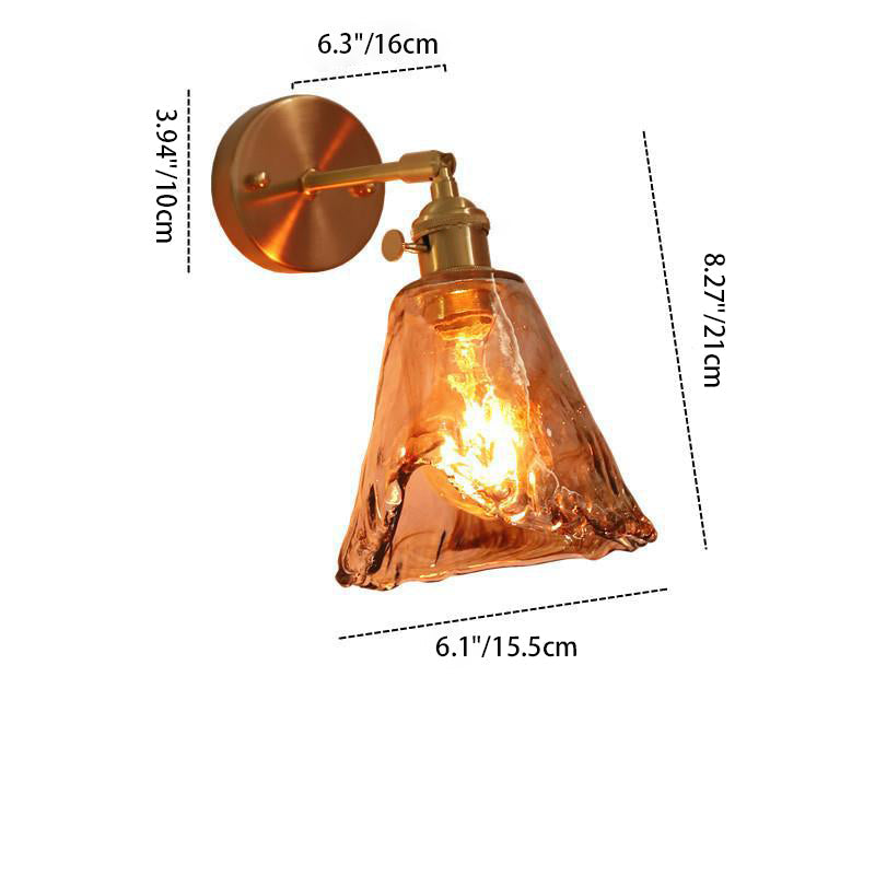 Eclectic Brass Iron Geometric 1-Light Wall Sconce Lamp
