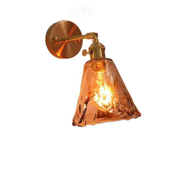 Eclectic Brass Iron Geometric 1-Light Wall Sconce Lamp