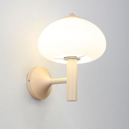 Simplicity Glass Mushroom Round 1-Light Wall Sconce Lamp