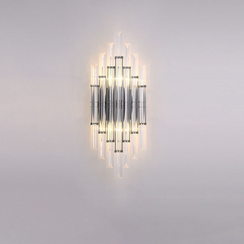 Crystal Column Rechargeable 2-Light Wall Sconce Lamp
