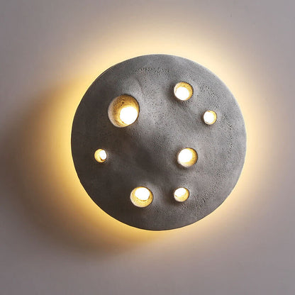 Industrial Round Crater Resin Acrylic LED Wall Sconce Lamp