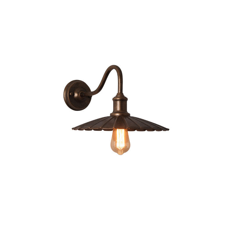 Waterproof Pleated Petal Iron 1-Light Wall Sconce Lamp