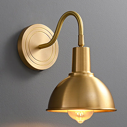 Full Copper Semicircle Shade 1-Light Wall Sconce Lamp