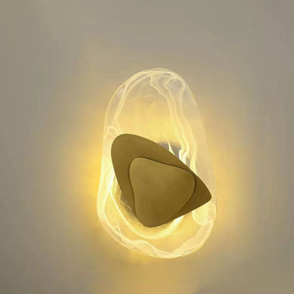 Irregular Oval Hardware Glass LED Wall Sconce Lamp