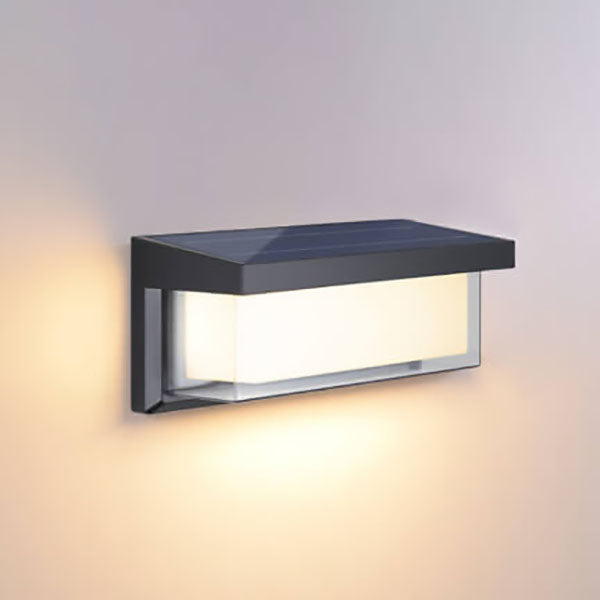Minimalist Solar Rectangle PC LED Outdoor Wall Sconce Lamp