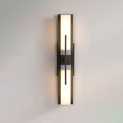 Chinese Iron Frame Cuboid Acrylic LED Wall Sconce Lamp