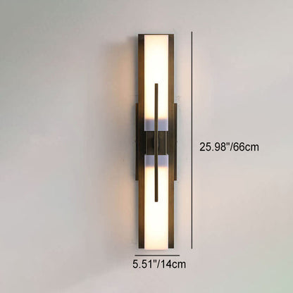 Chinese Iron Frame Cuboid Acrylic LED Wall Sconce Lamp