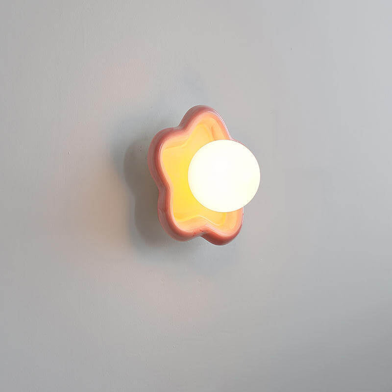 Ceramic Glass Iron Star Design 1-Light Wall Sconce Lamp