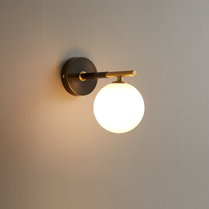 Light Luxury Round Ball Copper 1-Light Wall Sconce Lamp