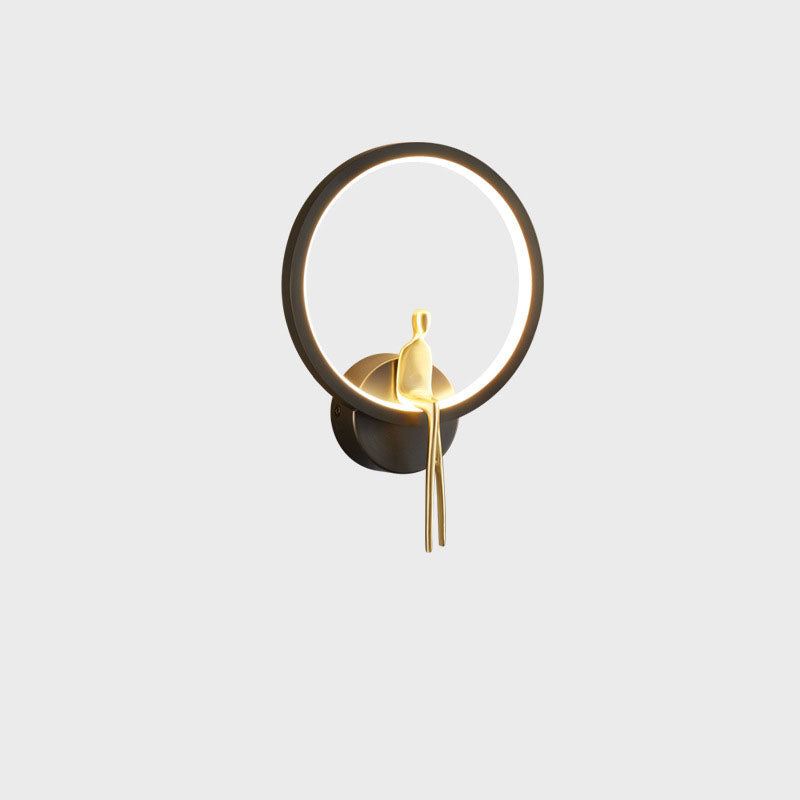 Nordic Minimalist Round Full Copper LED Wall Scone Lamp