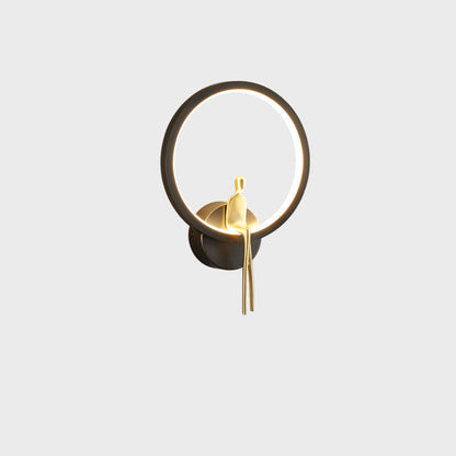 Nordic Minimalist Round Full Copper LED Wall Scone Lamp