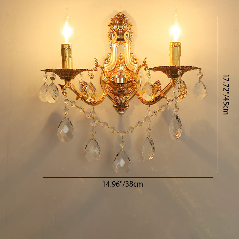 French Gold Zinc Carved Sconce 1/2 Light Wall Sconce Lamp